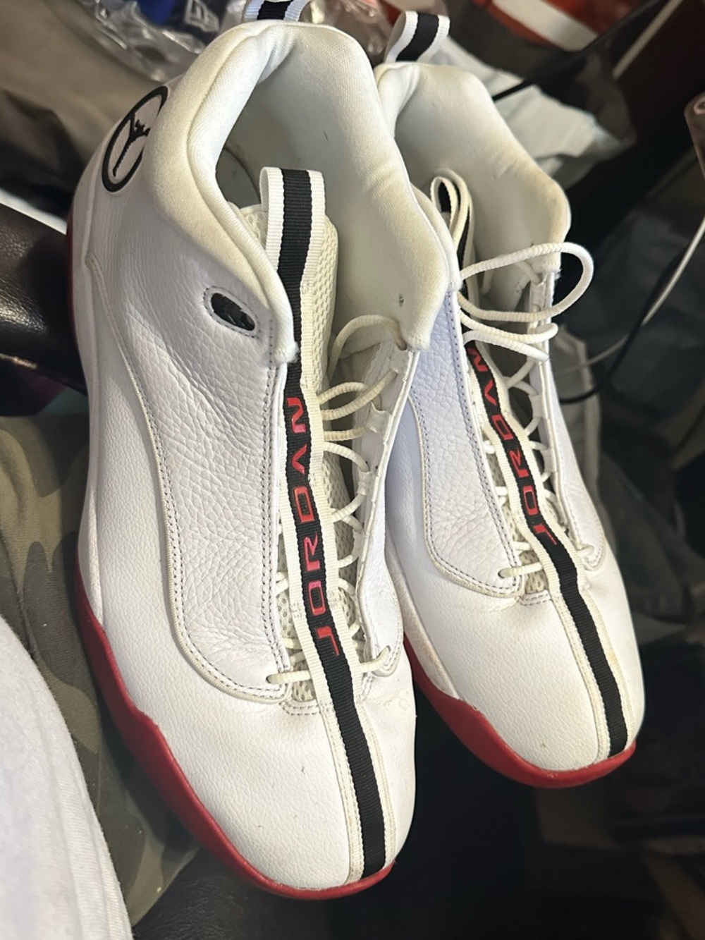 Jordan Jumpman Pro Quick White Black Gym Red Size 13